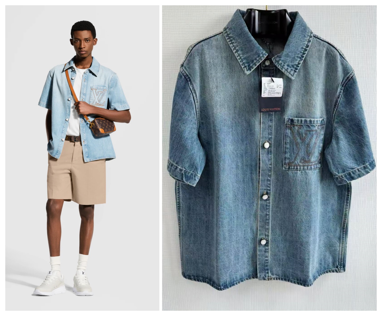 【頂級】LV Short-Sleeved Denim Shirt 短袖牛仔襯衫