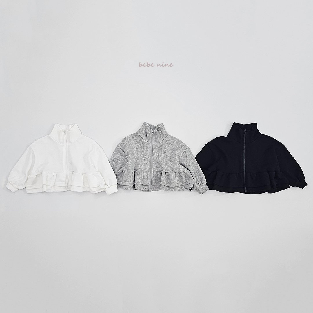 🌸預訂 韓國直送🌸🇰🇷Bebenine三色荷葉花邊下擺高領拉鍊外套