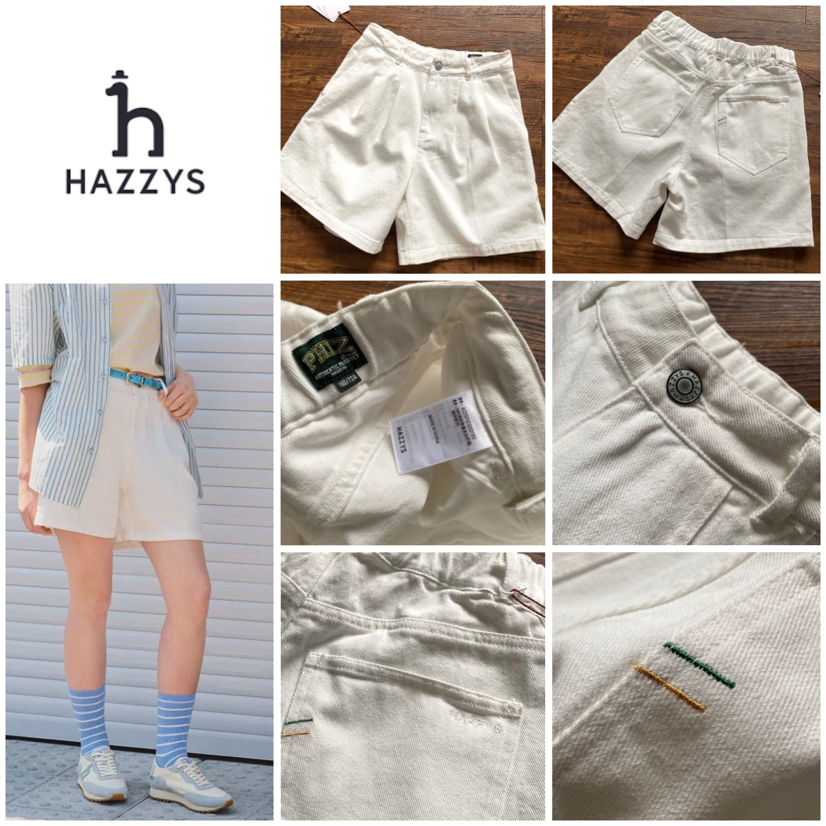 Hazzys 復古高腰牛仔短褲