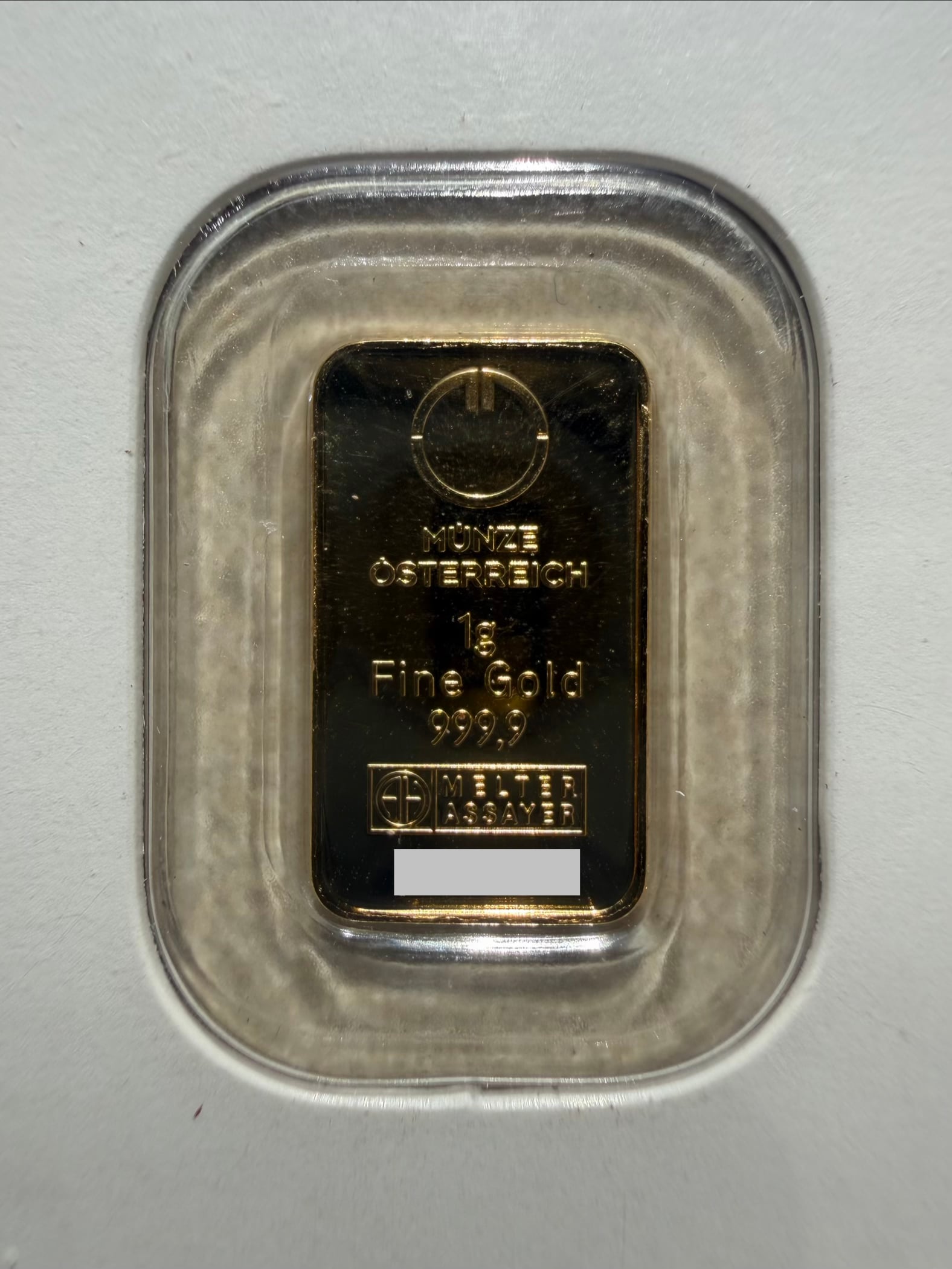 (SN312592) AUSTRIAN MINT Kinebar 1g 🇦🇹 MUNZE Gold Emas 999.9 镭射金