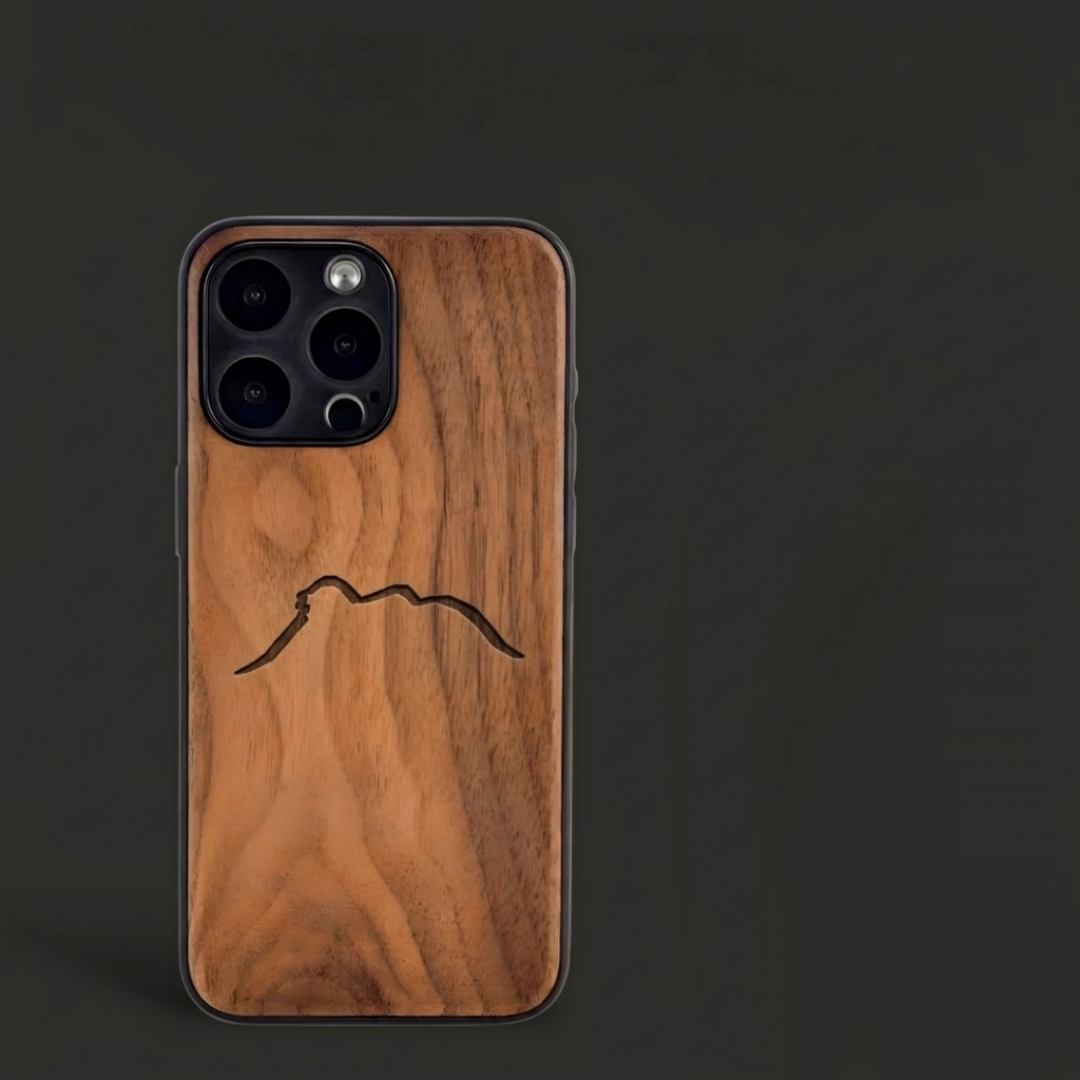 【專屬刻字】HONGKONGER 黑胡桃木電話殼 (Walnut Wood Case) - 支援 MagSafe | 防摔保護
