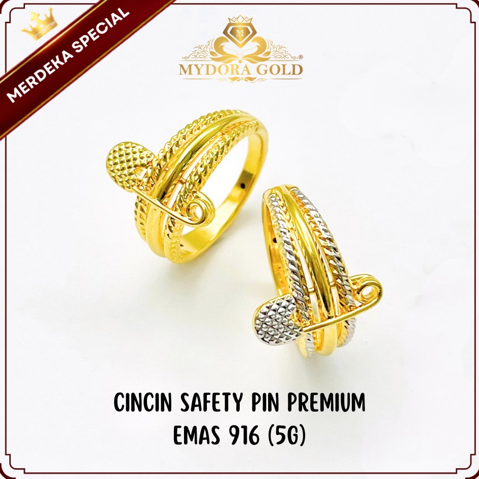 MYDORA Cincin Safety Pin Premium (5G) l EMAS 916/22K