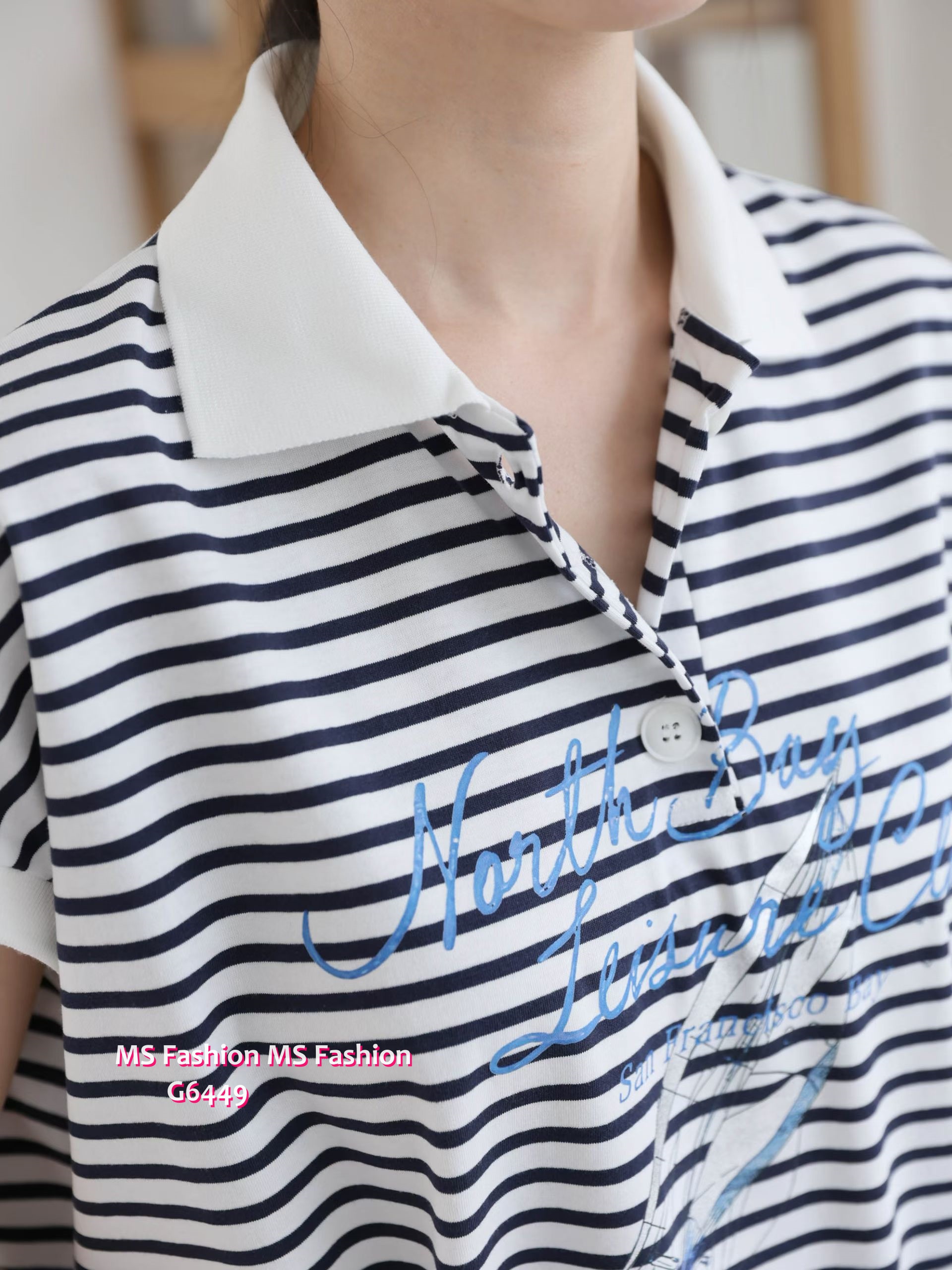 G6449 靚print橫間polo恤