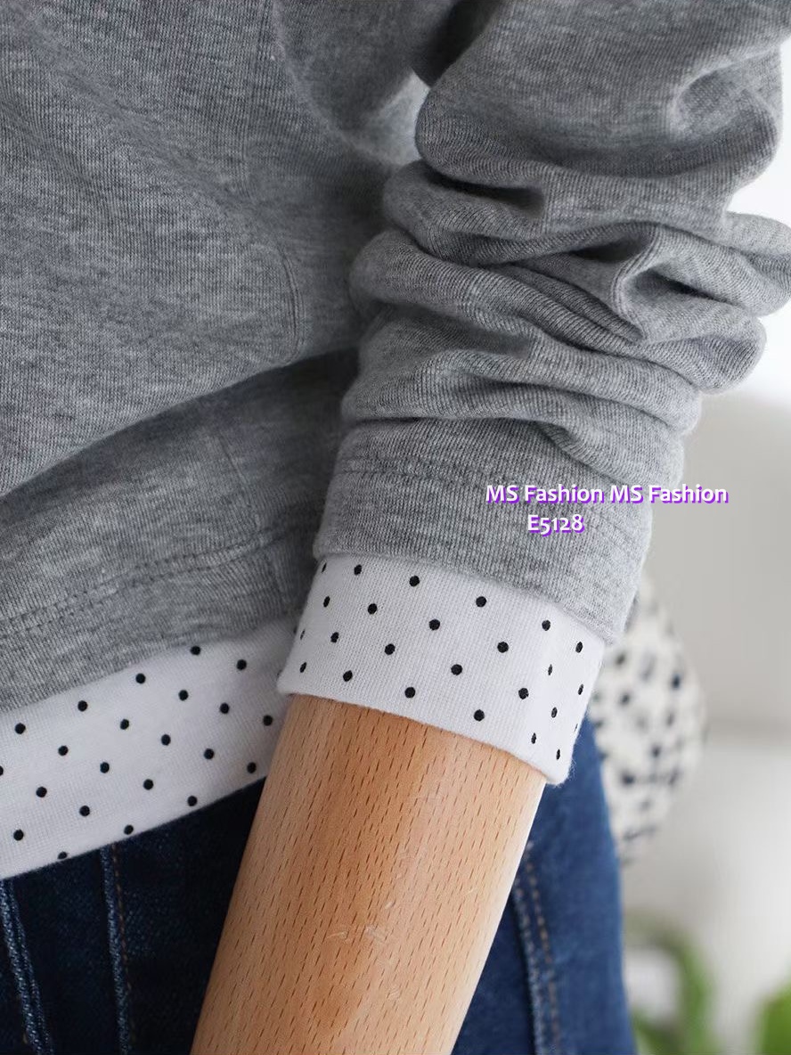 E5128 拼波點pattern top