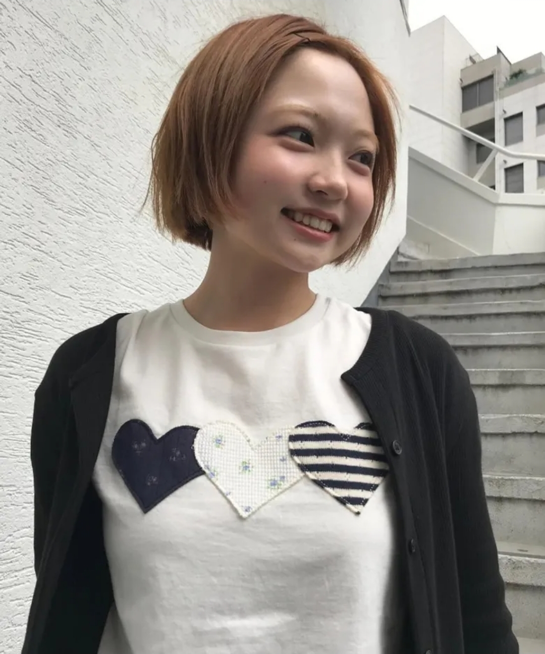 🤍🖤 Rogin & Rosie Heart Patch Cotton T-shirt
