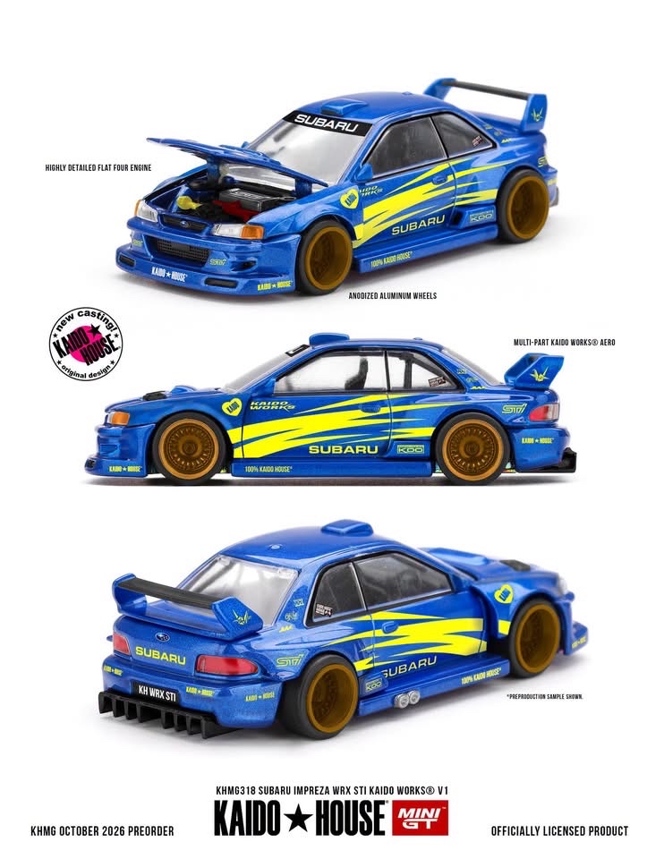 （預訂 Pre Order) KAIDO HOUSE x MINI GT  ( KHMG318 ) Subaru Impreza WRX STI KAIDO WORKS V1