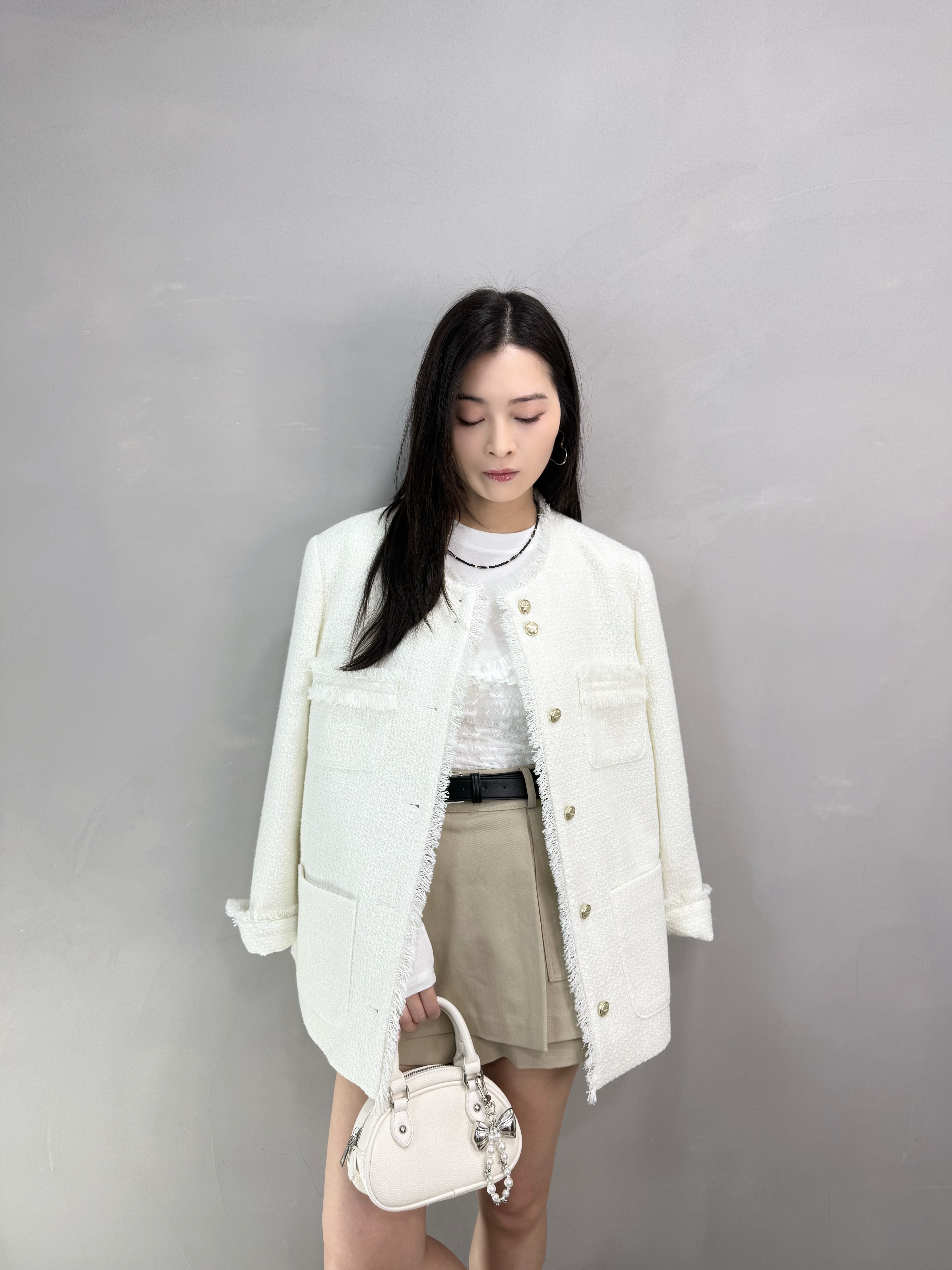 G61 假兩件lace top