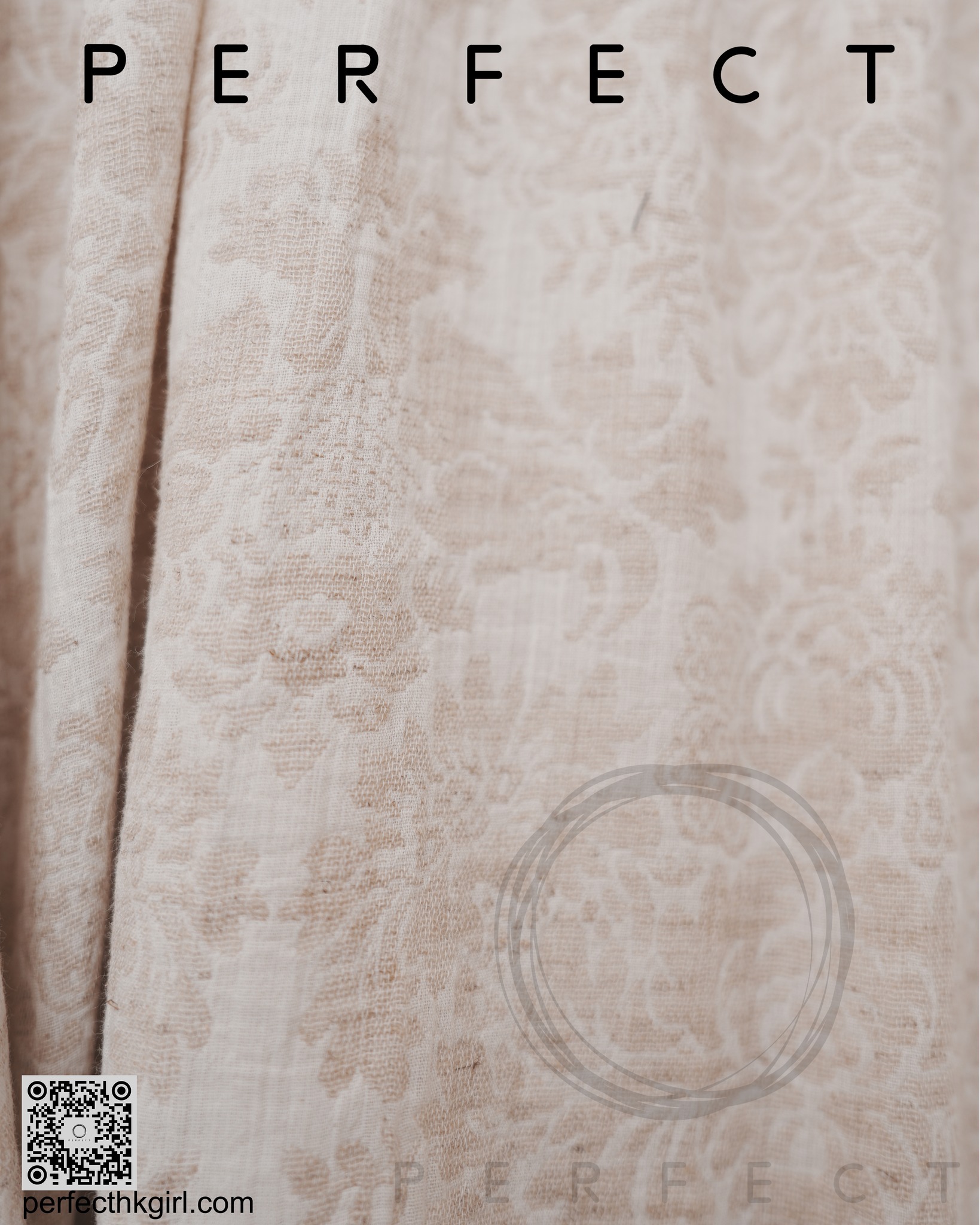 S0015_A字棉麻拼文青喱士拼佈裙（百搭米色）