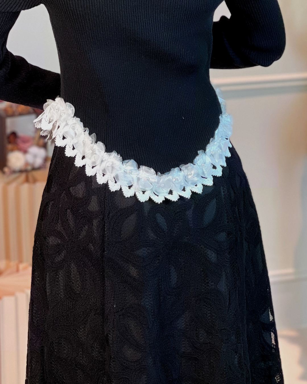 5110 Leila Long Sleeve with 3D Flower Blouse