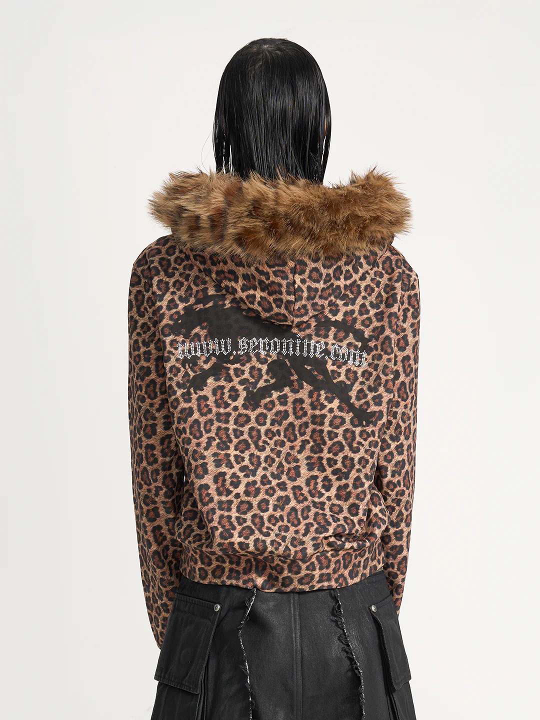 VAR-40｜PREDATOR LEOPARD · FAUX-FUR HOOD HOODIE