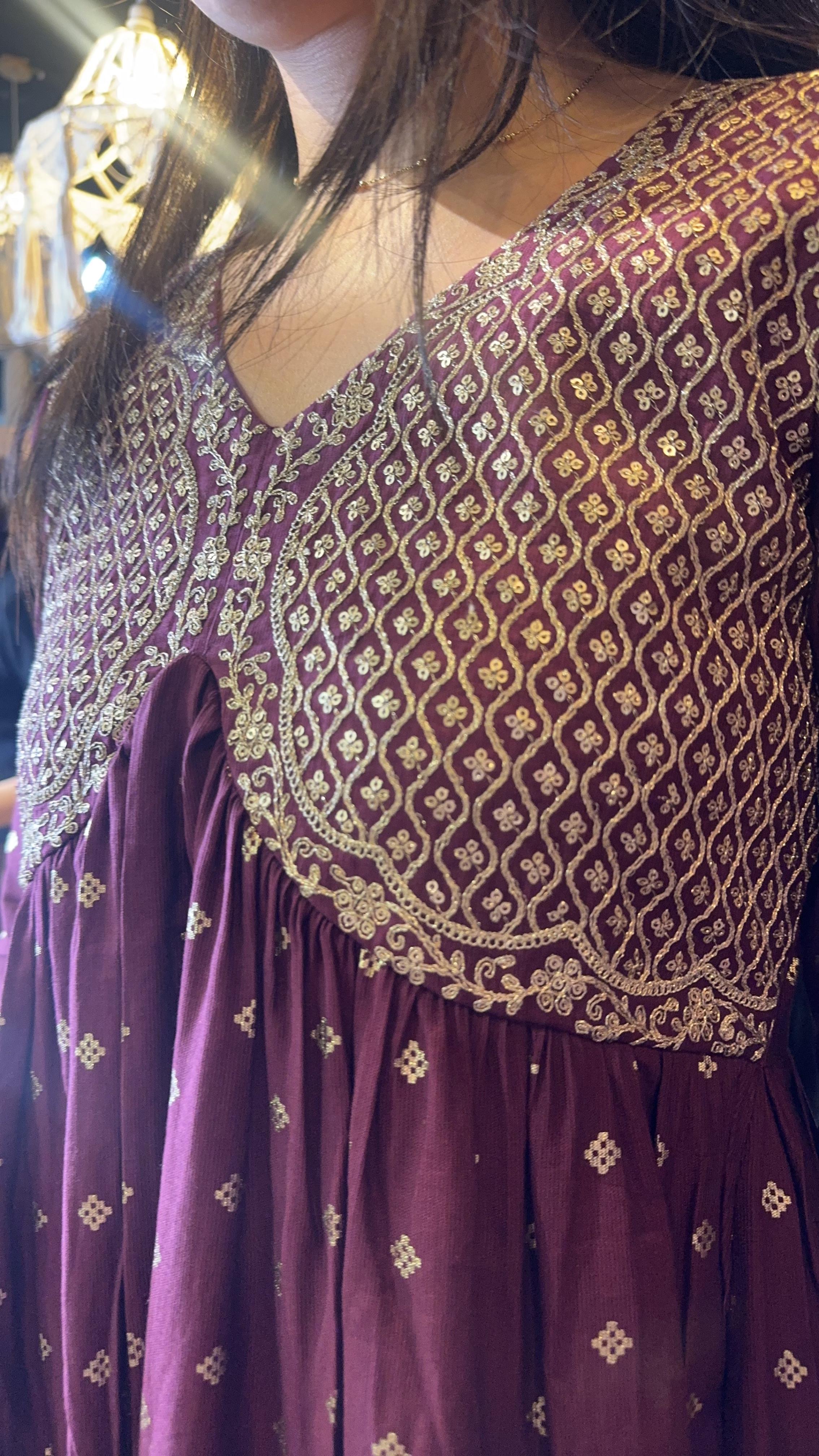 Purple Butterfly Chest Emb Mid Sleeve OP #1182