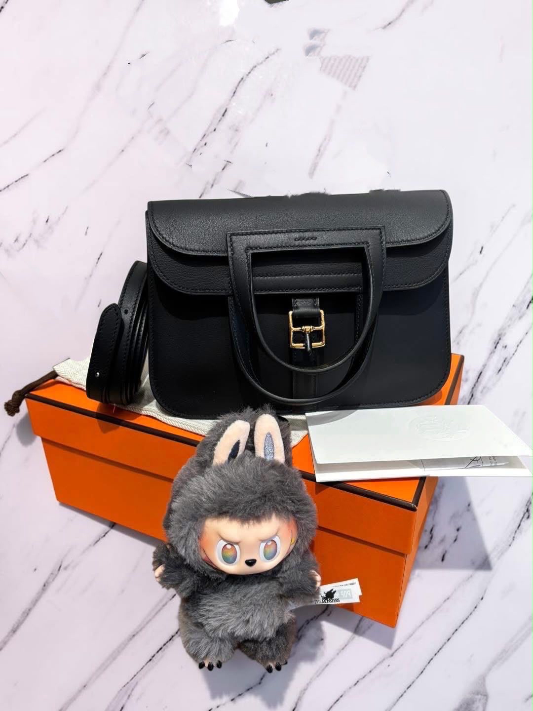  未使用品 Hermes mini halzan,黑金 STAMP K 100%Authentic,Unused 未使用品 ✅專門店收據✅防塵袋✅box