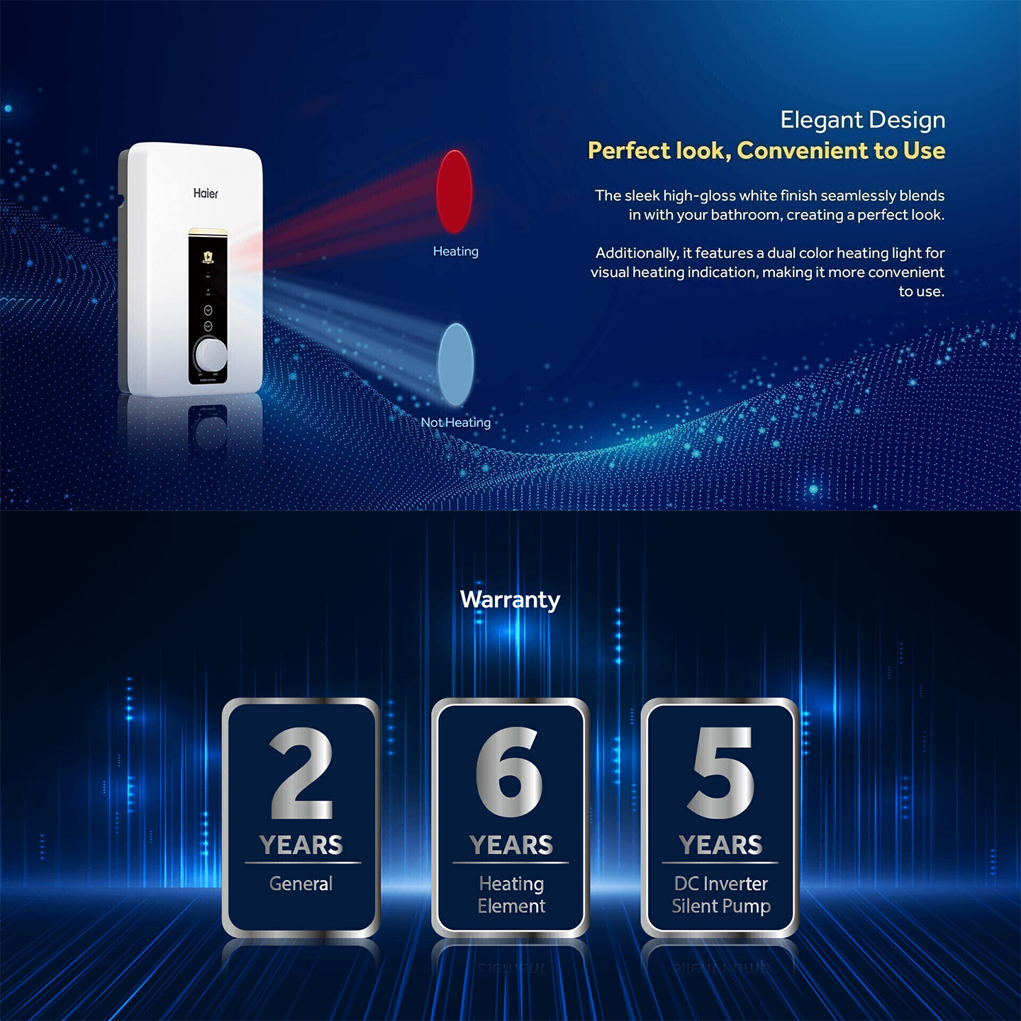 Haier 3.8kW DC Pump Water Heater Gold (EI38M-BP1WO)