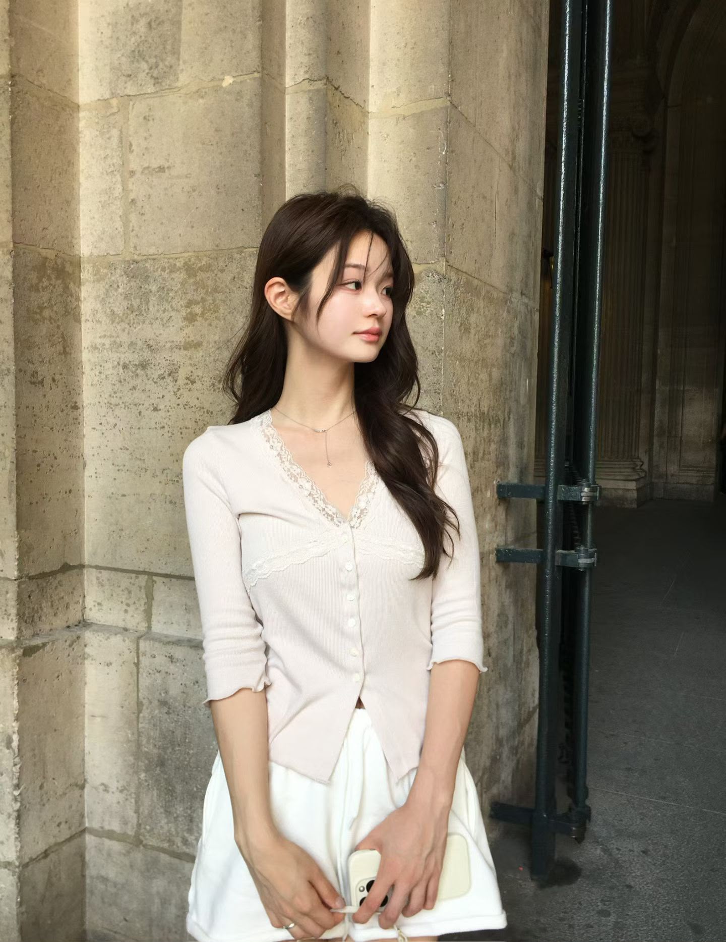 【韓感滿滿】七分袖顯瘦哩士邊針織上衣