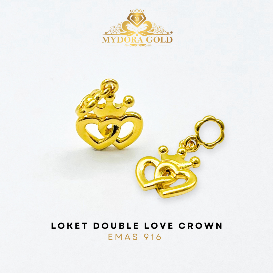 MYDORA Golden Duo Set – Rantai Leher Polo (2g+) Emas 375 + Pendant Emas 916