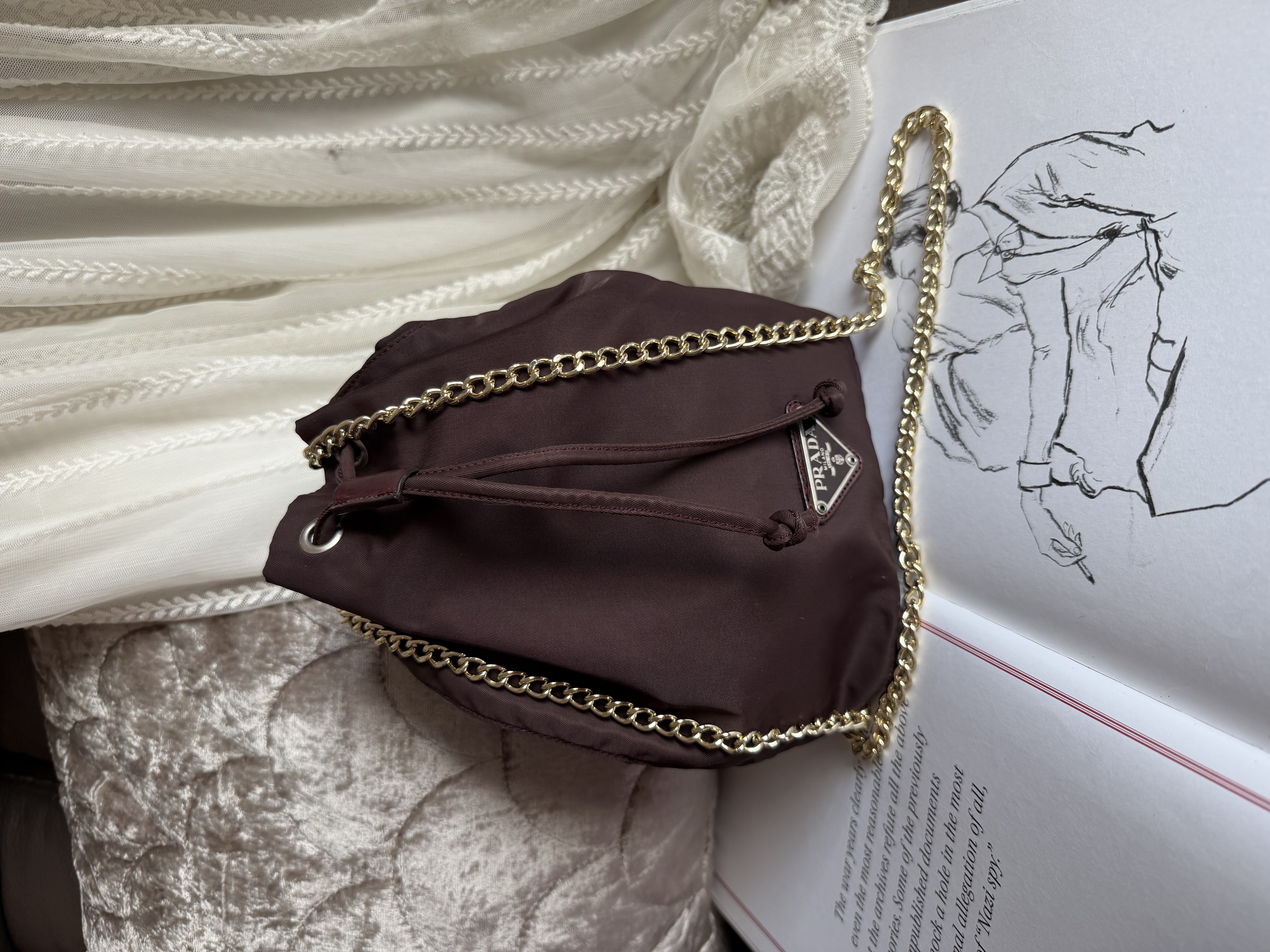 Vintage Prada burgundy Bucket