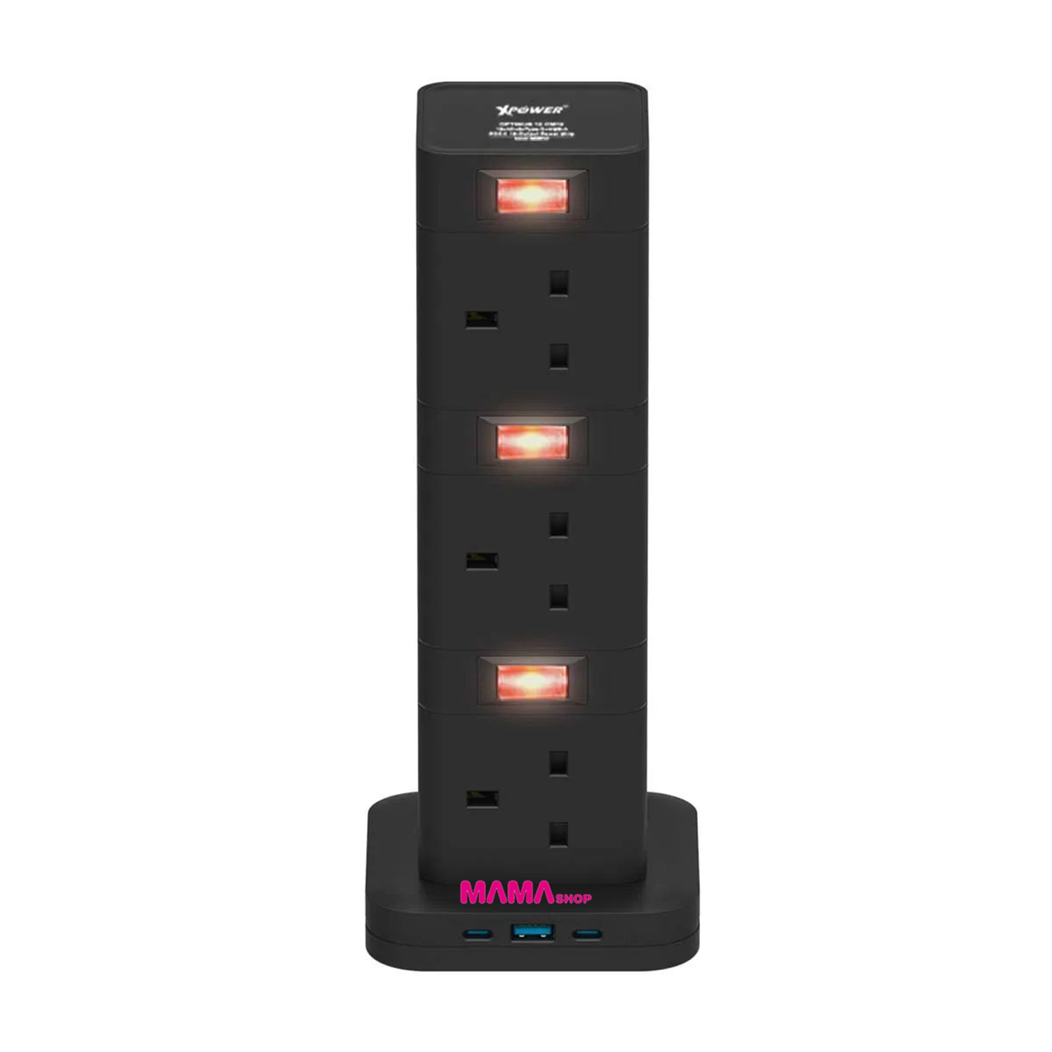 Optimus 12 OM12全港首款直立式15輸出開關拖板 3米線長 12個插頭 PD 3.0輸出