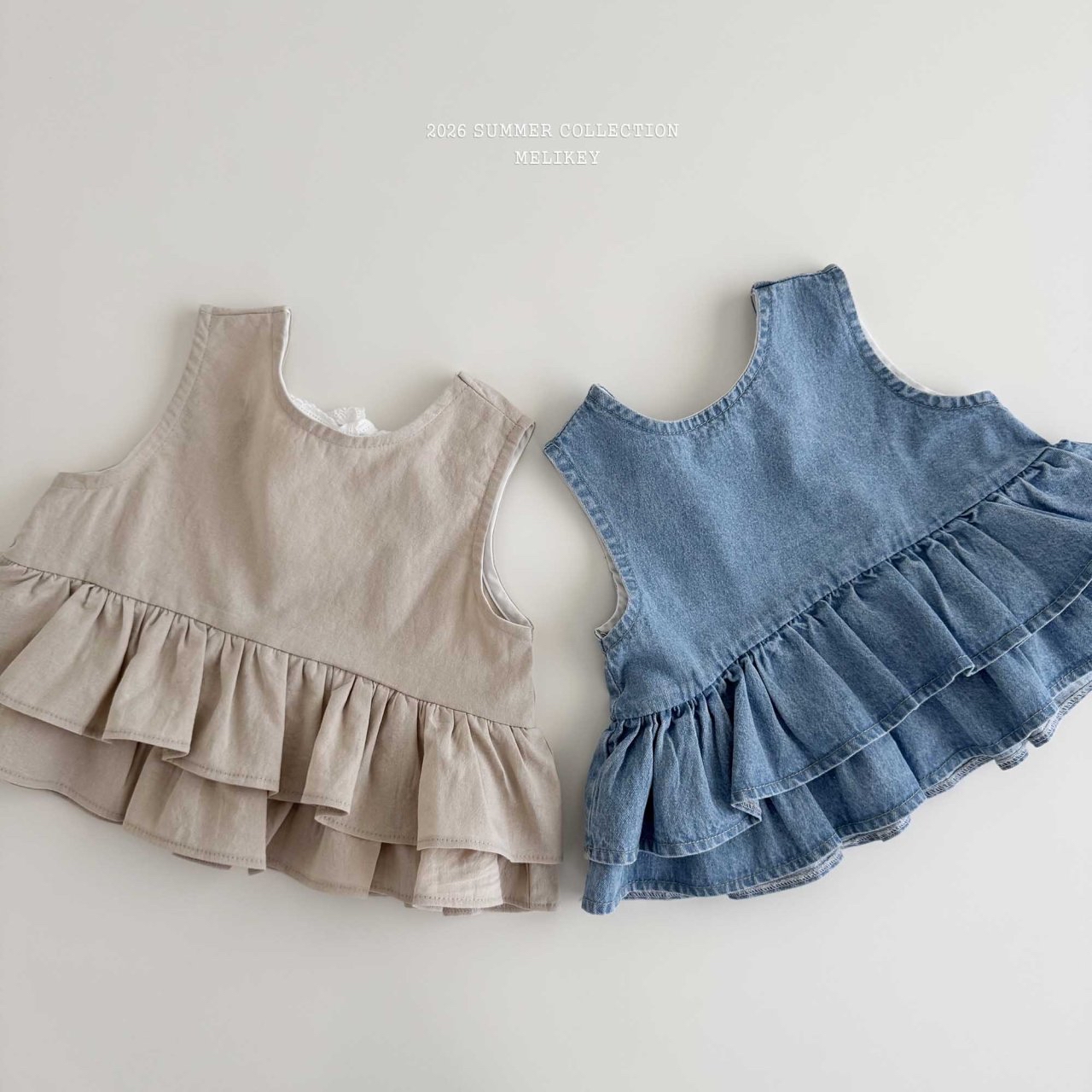Ribbon Tiered Sleeveless Blouse
