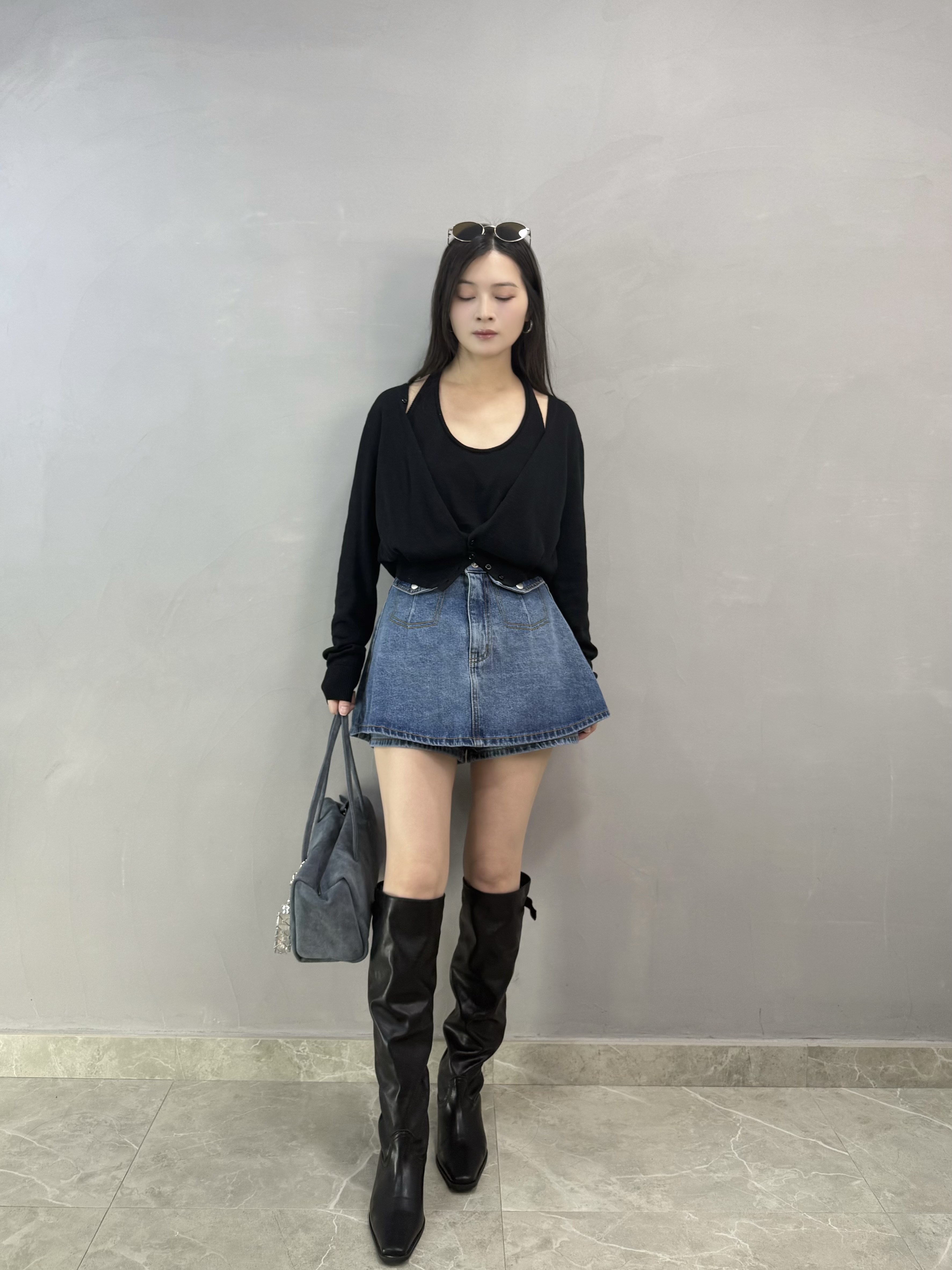 F04 高腰牛仔裙褲