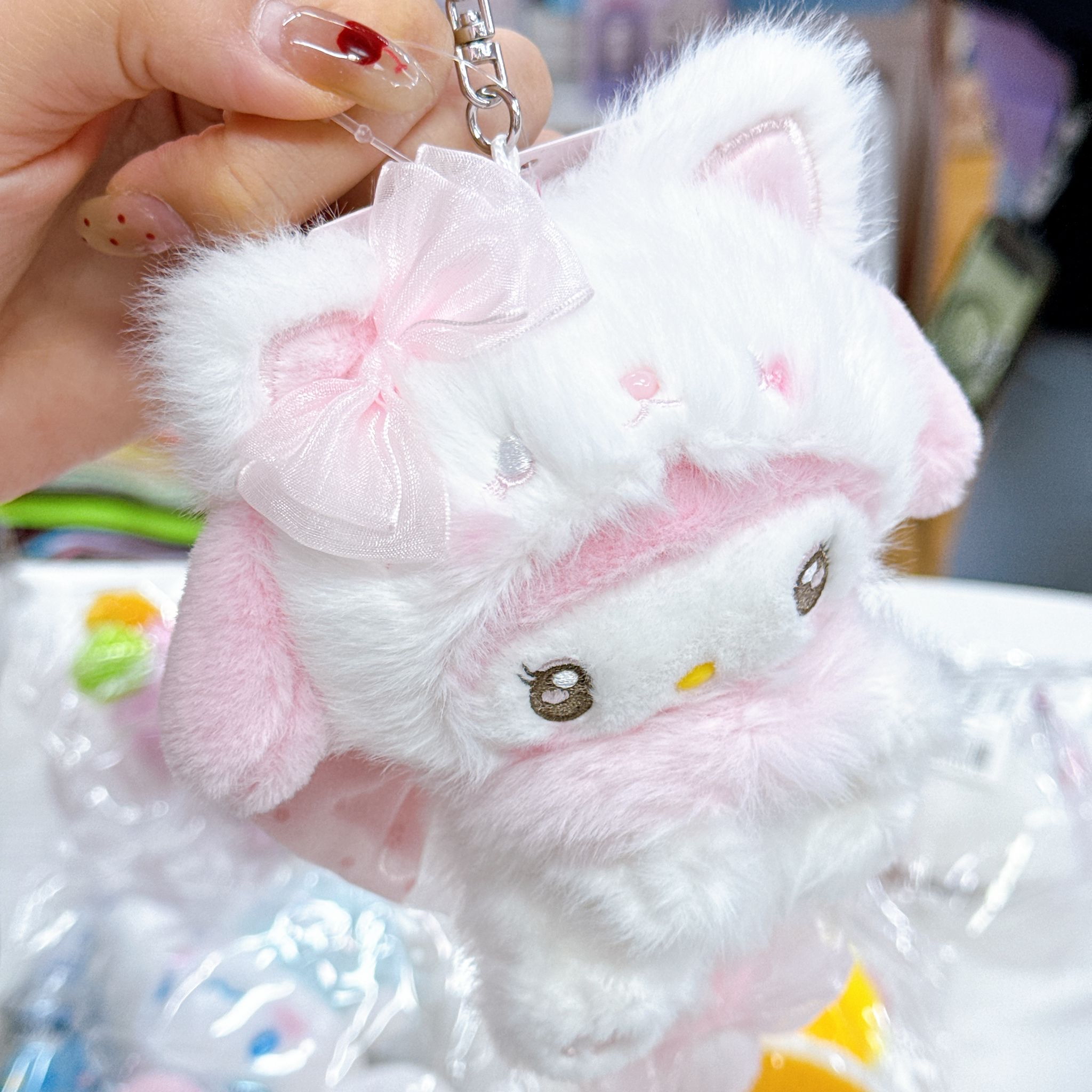 日本直送日本版白色貓咪系列公仔掛飾