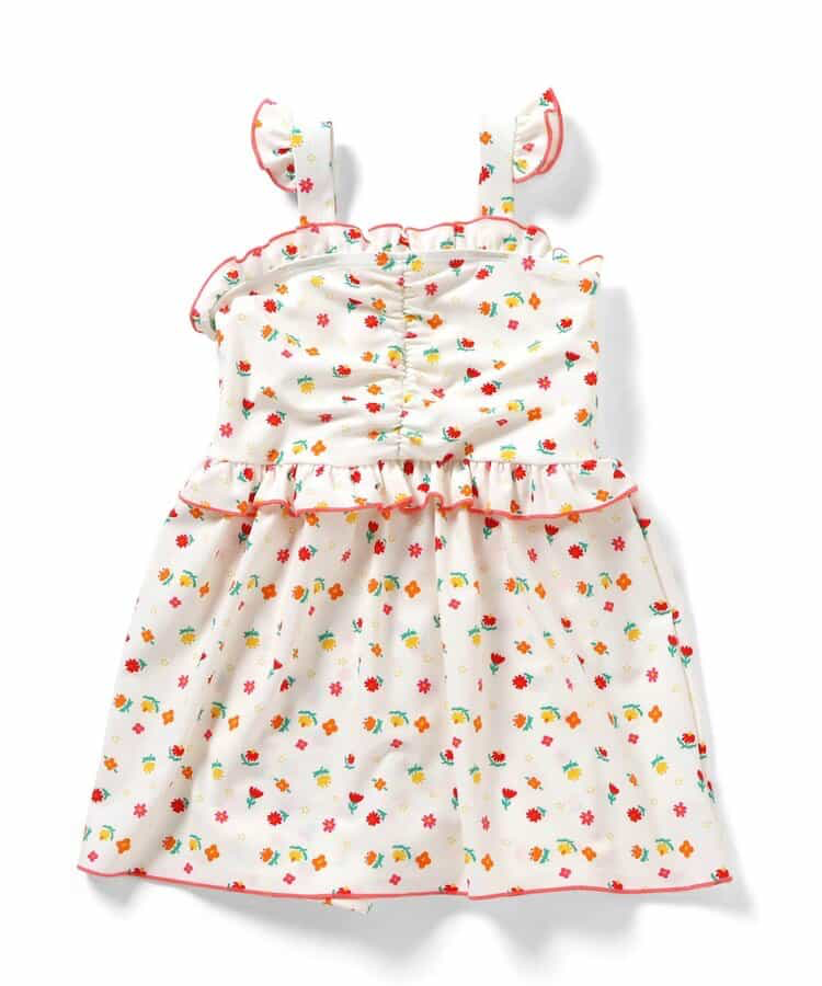 🇯🇵預訂 日本直送🇯🇵BREEZE兩色草莓花卉滿印荷葉邊吊帶連身泳衣