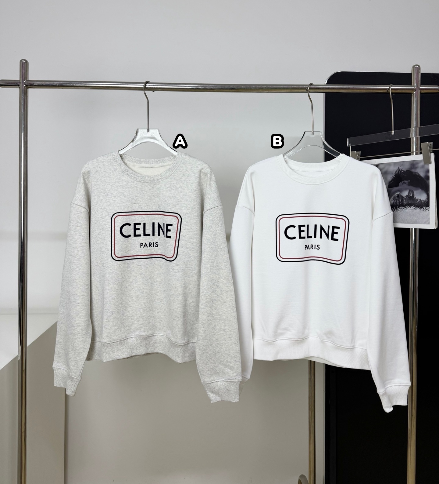 Celine 植絨字母標圓領衛衣