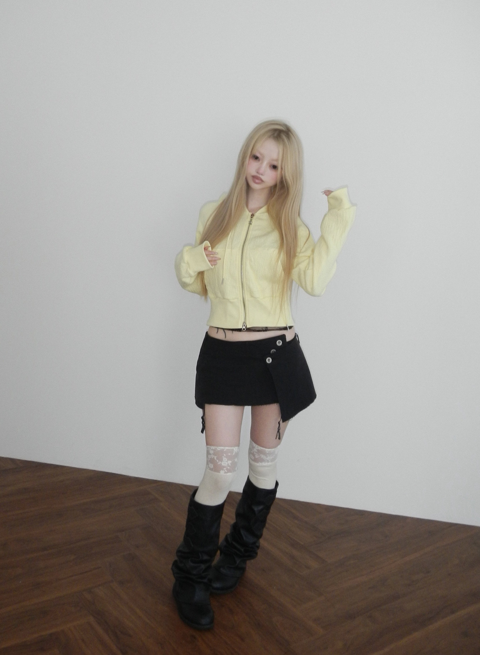 Asymmetric Wrap Mini Skirt