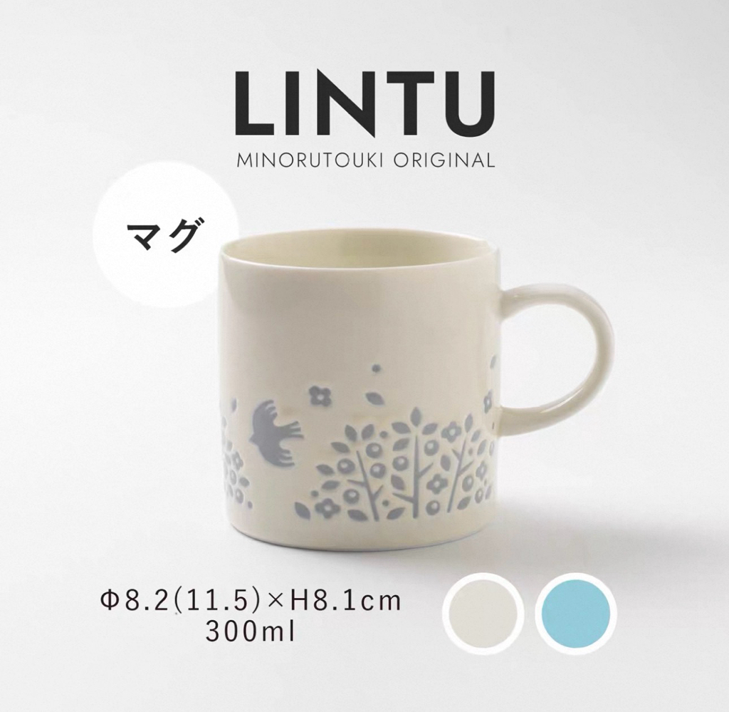 日本製LINTU美濃焼小鳥和植物陶瓷餐具
