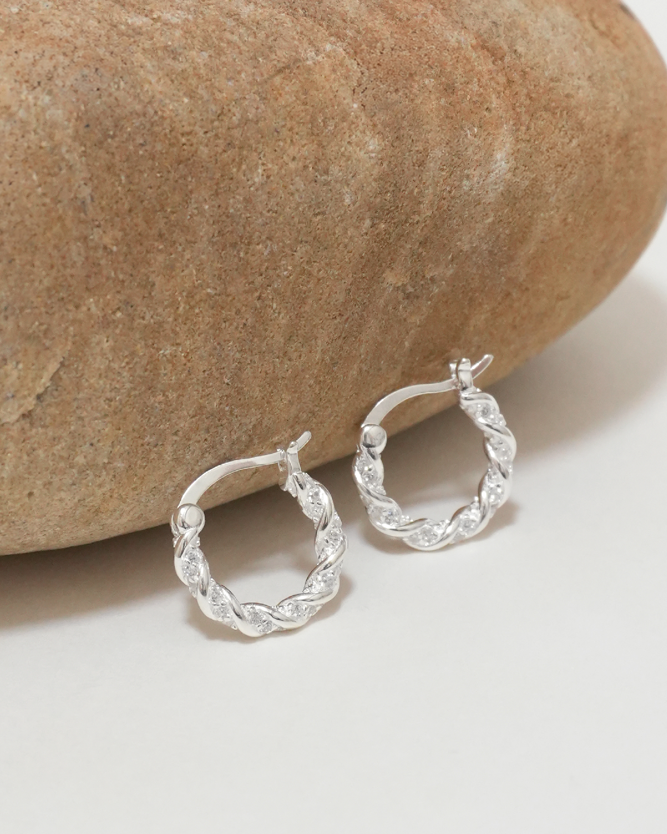 Braided Edge Hoop Earrings