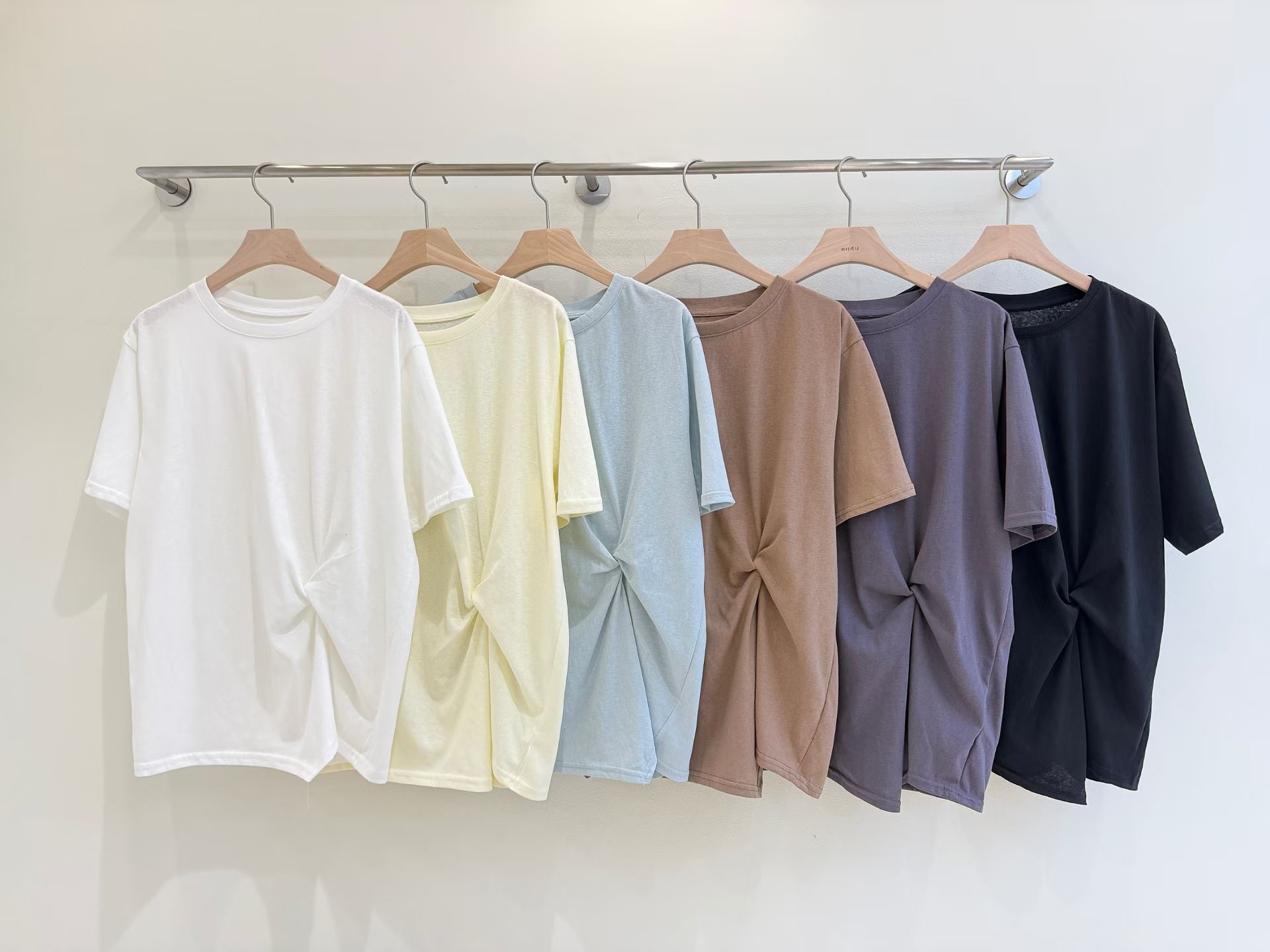 CT11 側收腰扭結棉質短袖