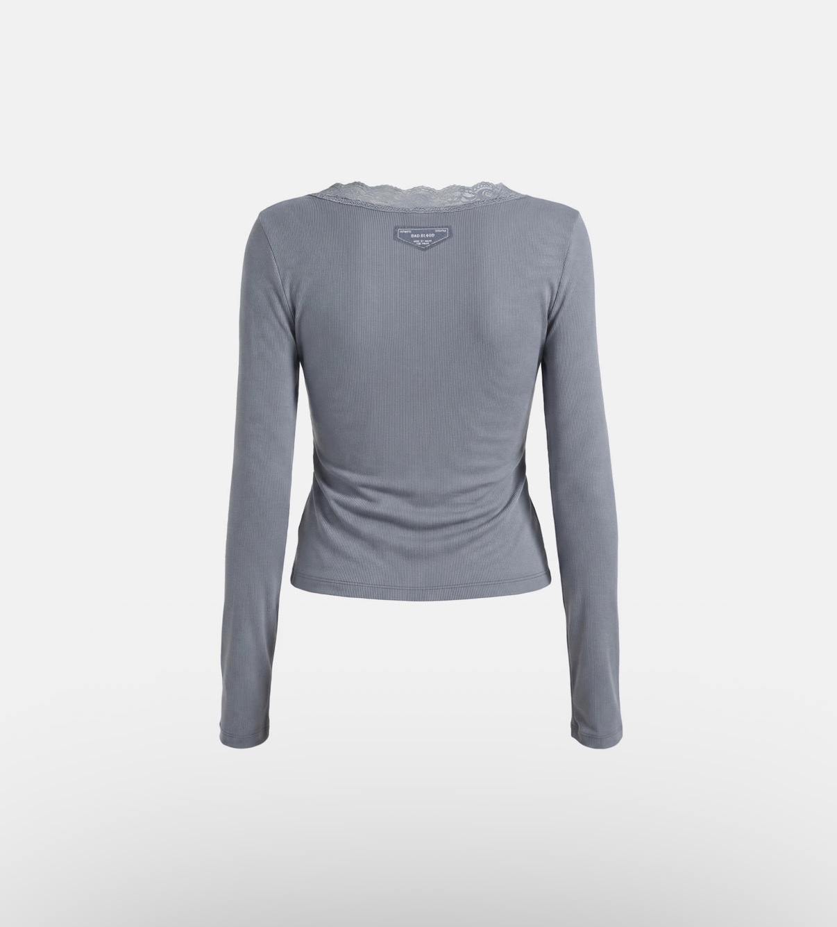 BADBLOOD新款[w-tee26-166] DO YOU WANT IT Lace Henley Long Sleeve - Blue