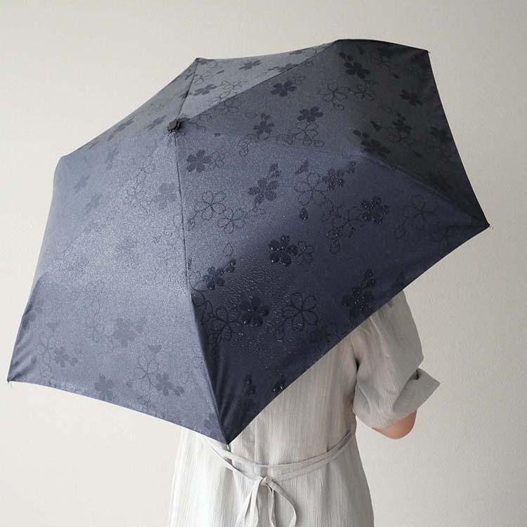 🔥🔥【日本直送《SANTOS》遇水浮影貓咪/櫻花 6骨手開折疊傘】