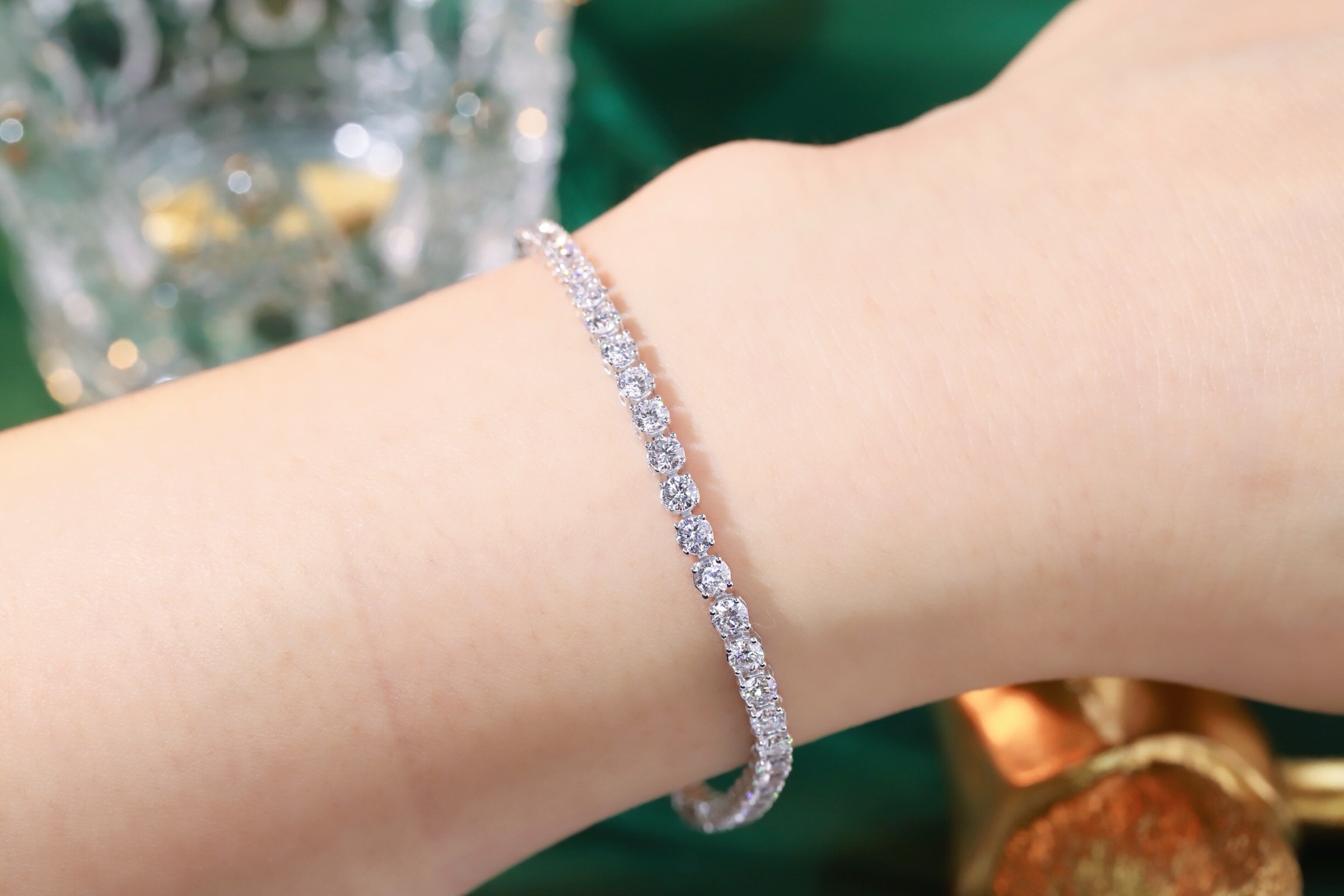 Natural Diamond Tennis Bracelet in White Gold 