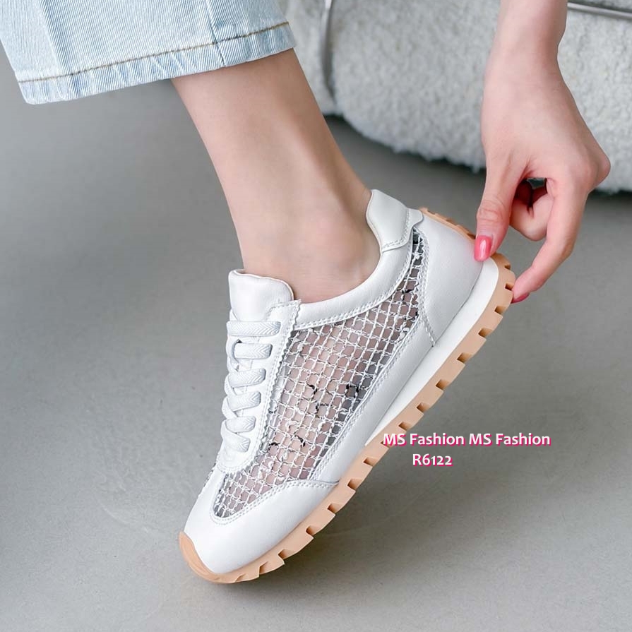 R6122 韓國🇰🇷真皮拼網料sneakers