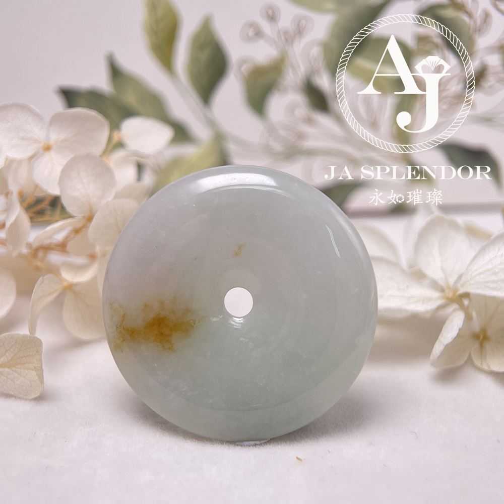 JN-202 天然翡翠A玉 灑金水潤平安扣