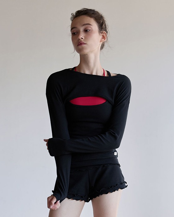【一秒打造層次感瑜珈 Look】預購_DEVI-T0170 Ally Lip Crop Bolero by Devi