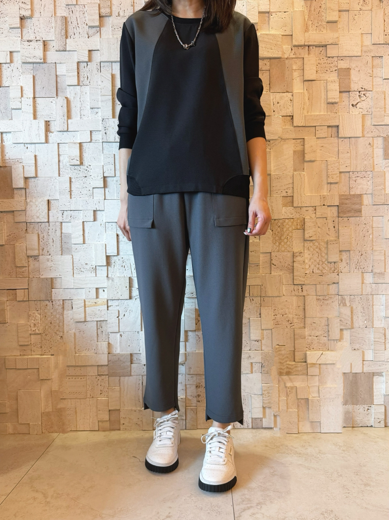 #2029 梳織拼色Top 