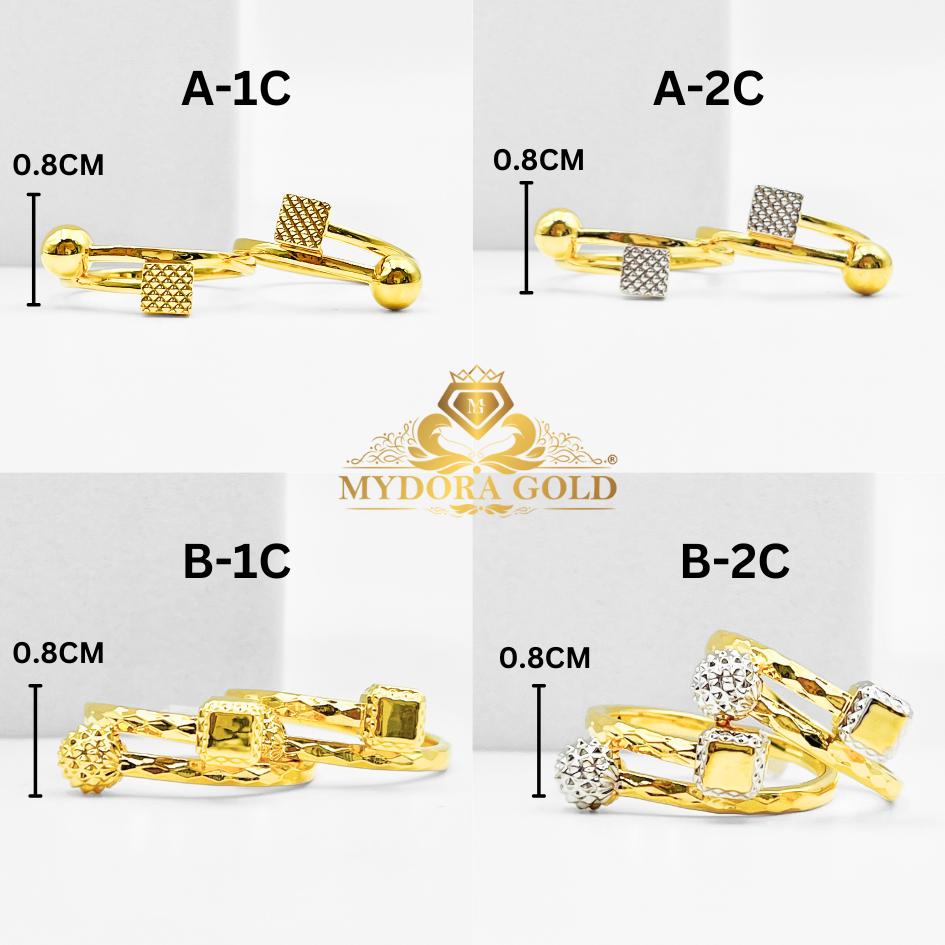 MYDORA Cincin Golden Orby Cube Collection (5G) l EMAS 916/22K