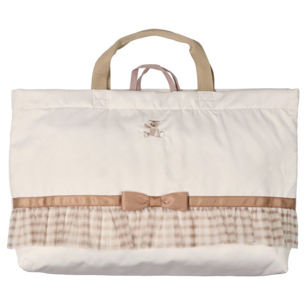 🆕【⭐訂購⭐】🇯🇵日本直送 🌀獨角獸 / 小熊刺繡 薄紗荷葉邊 絲帶 #功課袋🌀[ELBD-0034][260304]