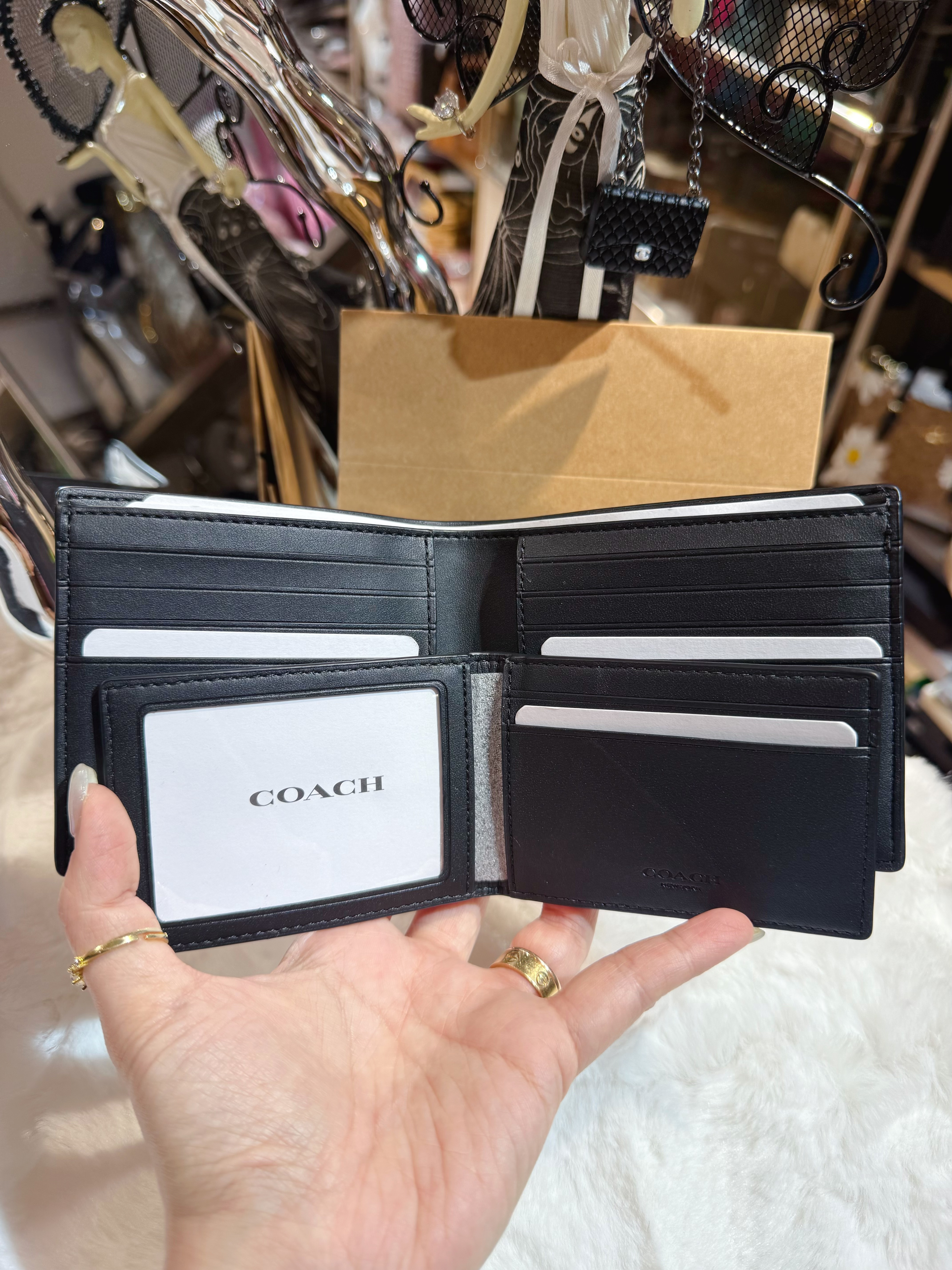 Coach bi fold wallet 1205/blk/m