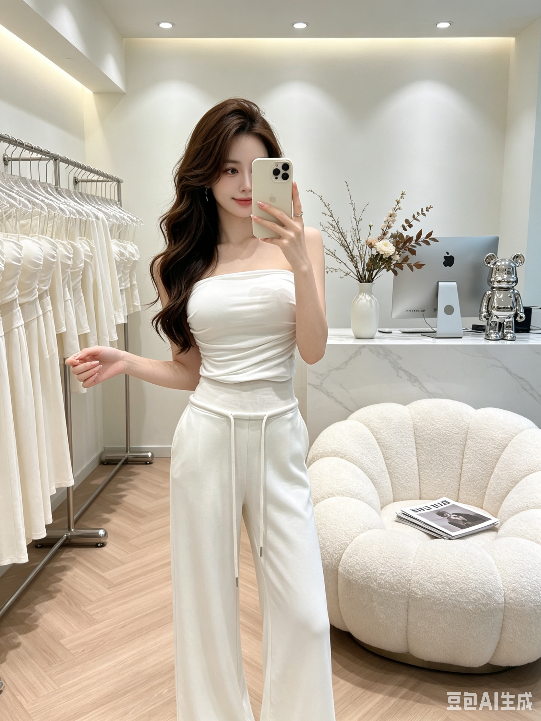 4595 Comfy Waistband 抽绳高腰休闲长裤