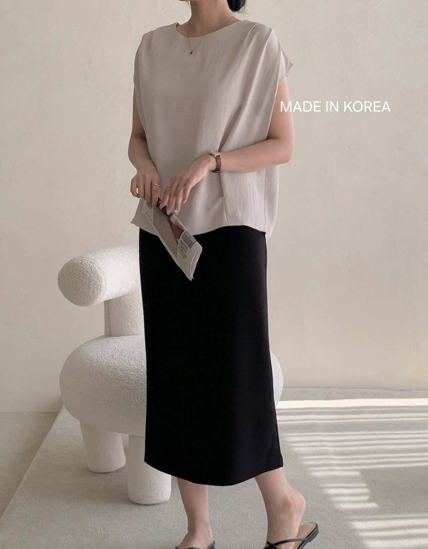 G6178 韓國🇰🇷靚料淨色打皺top