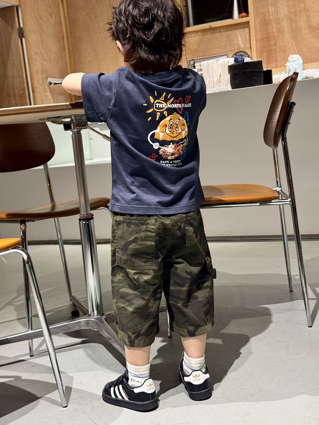 0642  親子❤️ TNF露營短袖+迷彩/牛仔褲