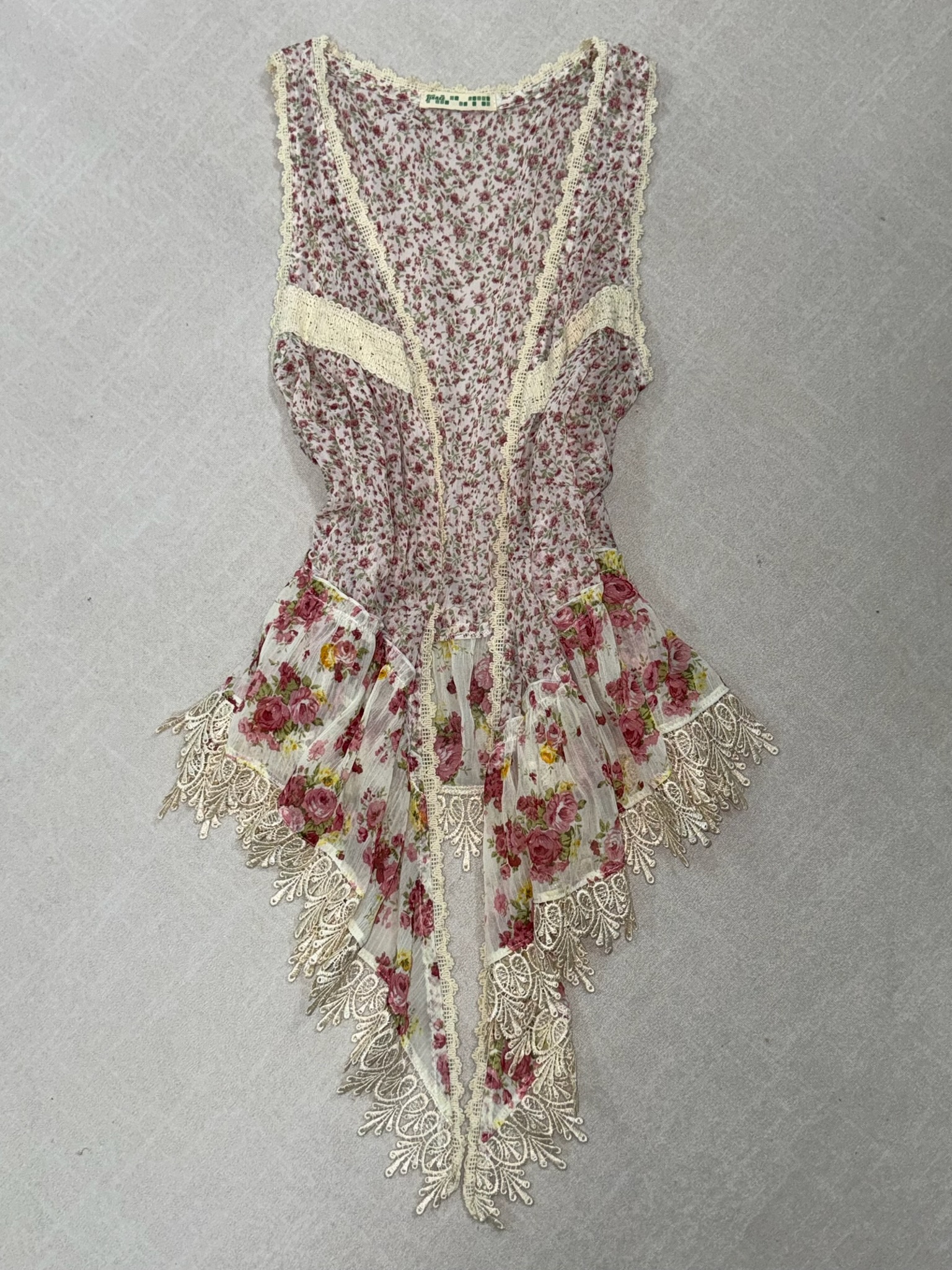 Floral Lace Vest Cardigan