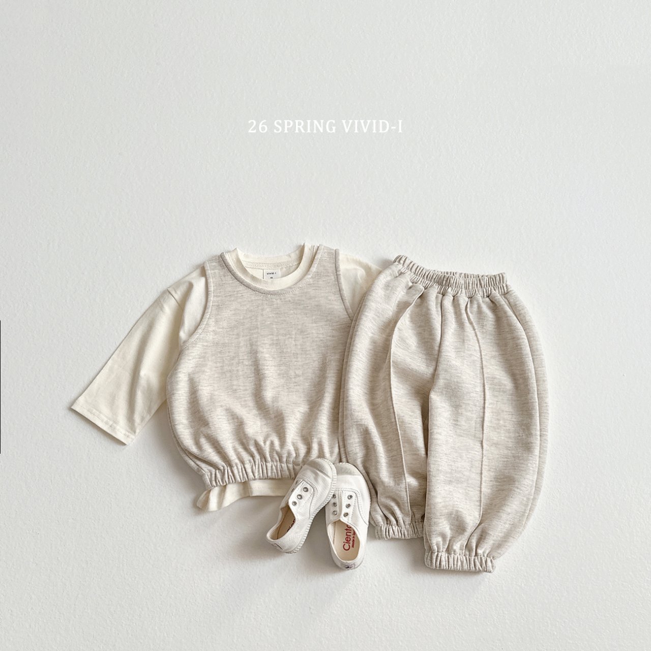 🌸預訂 韓國直送🌸🇰🇷VIVIDI三色微笑標籤背心上下套裝