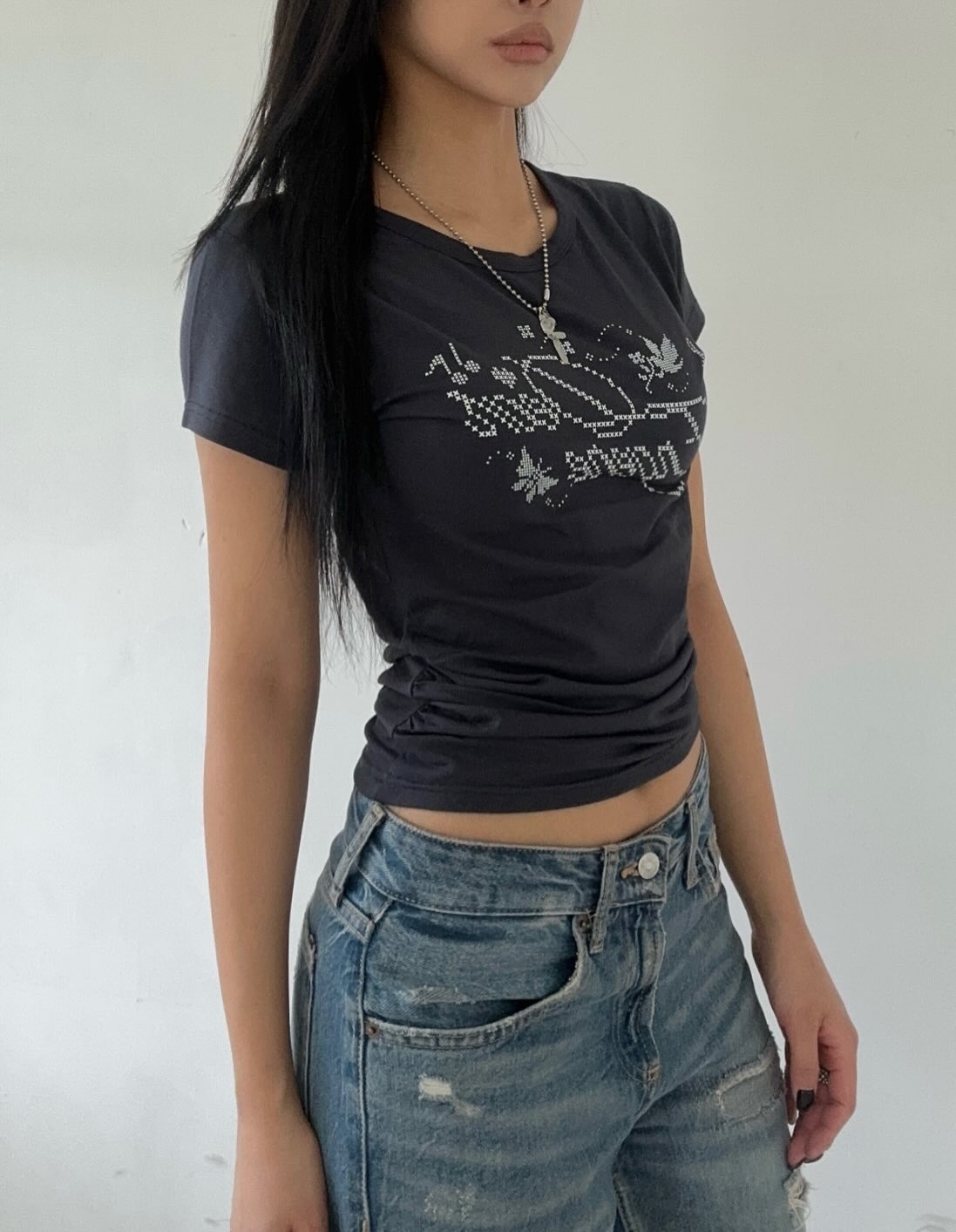 carol cross-stitched tshirt