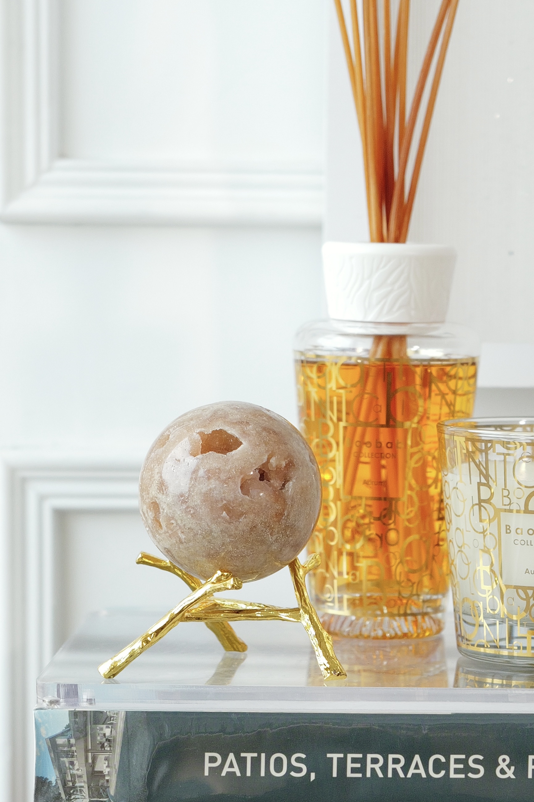 ༒ 6.7cm粉紅紫水晶 晶牙晶洞球༒ PA*7038CA8G3ms-RA19*5ET