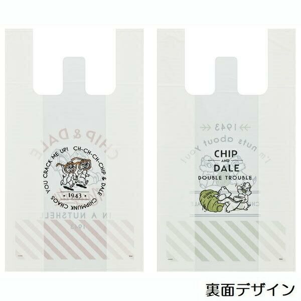 [現貨] [日本直送] CHIP & DALE｜ 大鼻 ｜ 鋼牙 ｜ 塑膠手提袋 2款各5枚入 ｜ M SIZE 約H49xW25xD14cm {TF2412030}