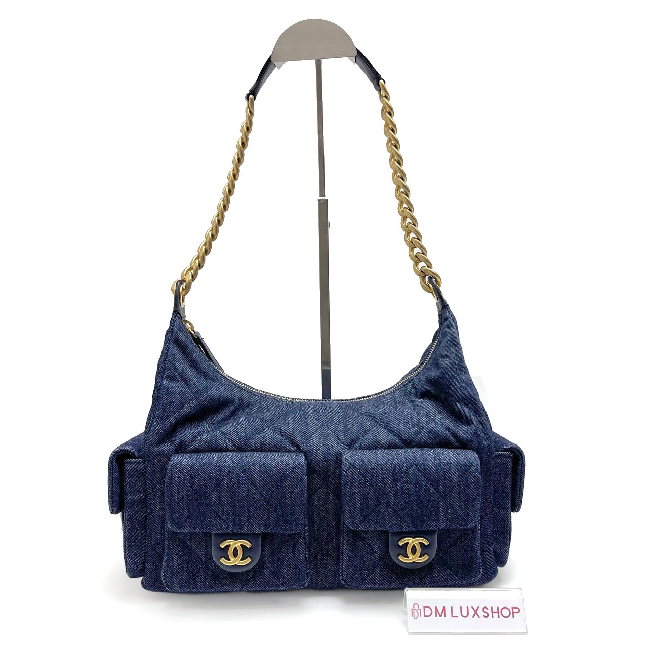 Chanel 25C Blue Denim Hobo Bag GHW (Microchip)