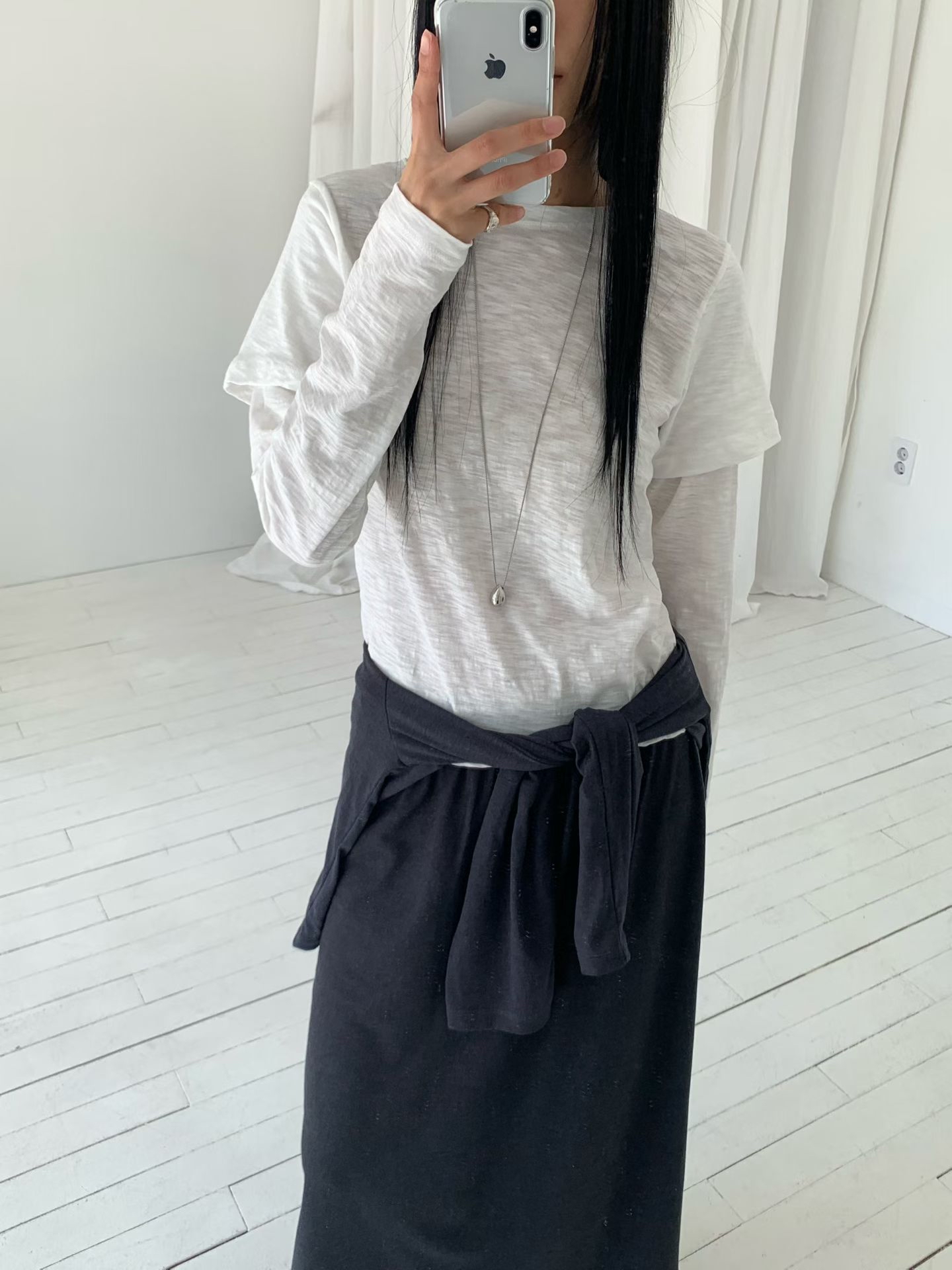 221533 假兩件淨色Tee